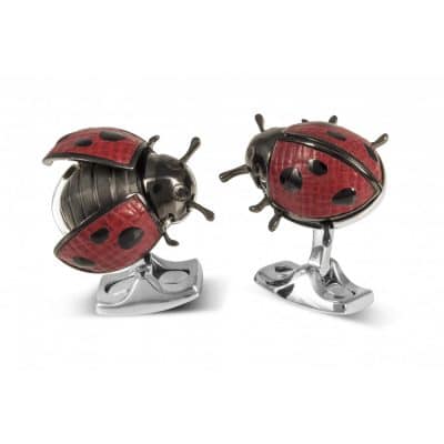 Ladybug Cufflinks with Moving Wings