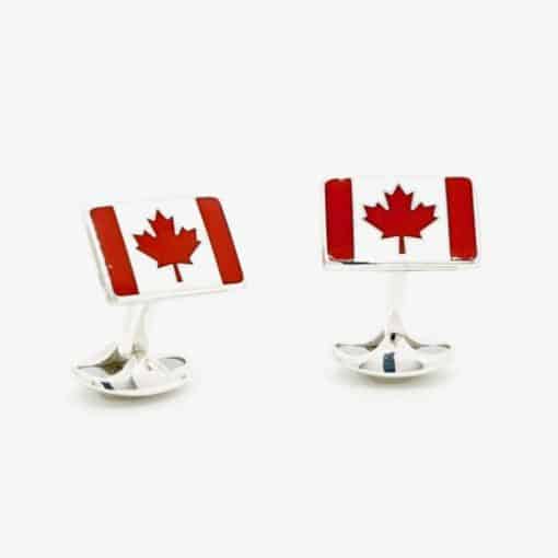 Silver Canadian Flag Cufflinks