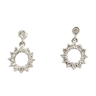 Diamond Circle Dangle Earrings