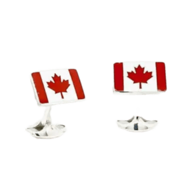 Silver Canadian Flag Cufflinks