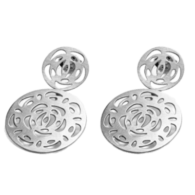 Silver Mandala Post Earrings