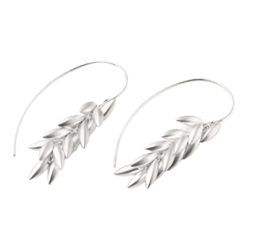 Silver Wheat Earrings