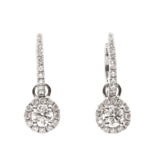18 Karat White Gold Diamond Drop Earrings