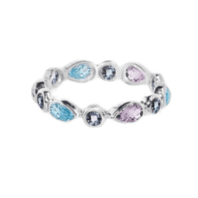 Silver and Blue Topaz Band