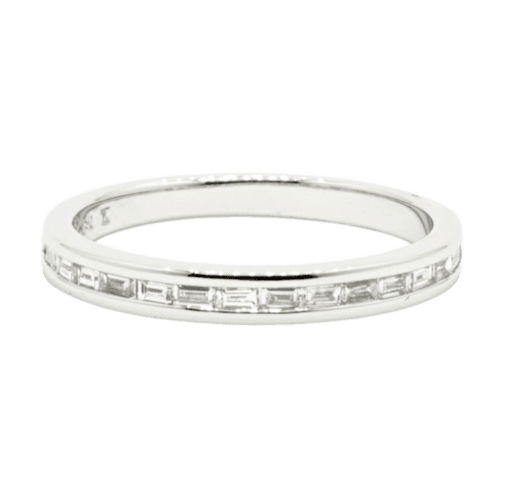 18 Karat White Gold Baguette Diamond Ring