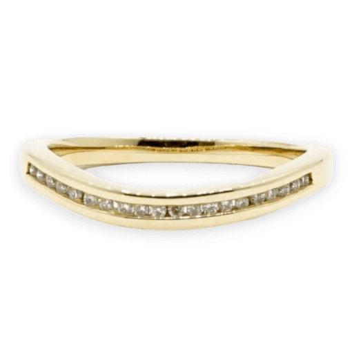 18 Karat Yellow Gold Curved Anniversary Ring