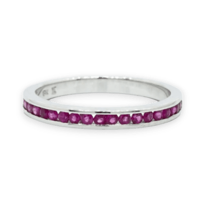 18 Karat Channel Set Ruby Band