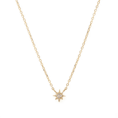 Gold Micro Aztec North Star Necklace