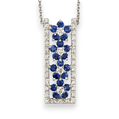 18 Karat Gold Sapphire & Diamond Pendant