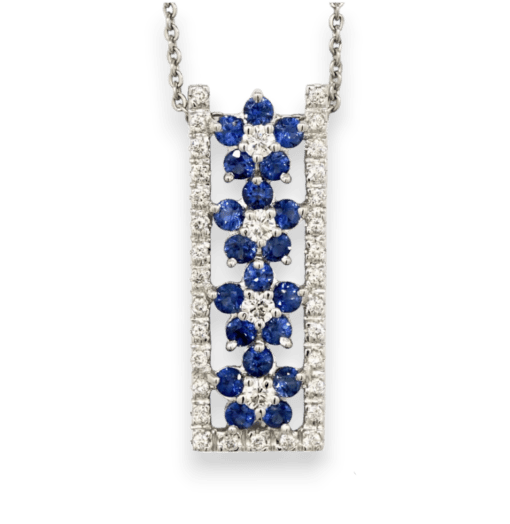 18 Karat Gold Sapphire & Diamond Pendant