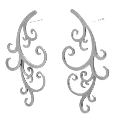 Silver Oriental Post Earrings