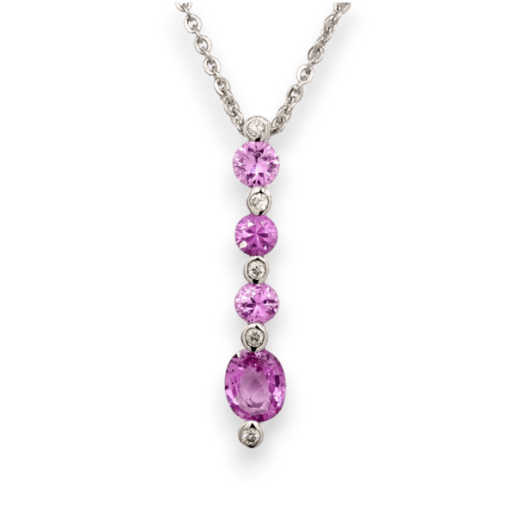 Pink Sapphire & Diamond Pendant