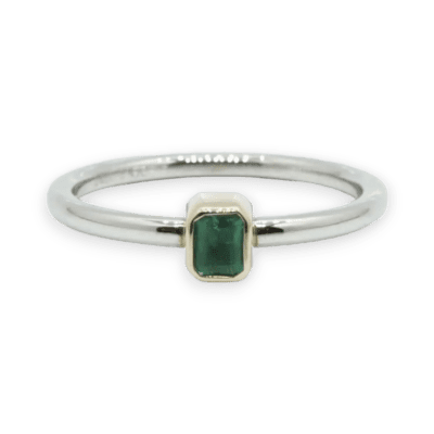 14 Karat Gold Mini Solitaire Birthstone Emerald Ring
