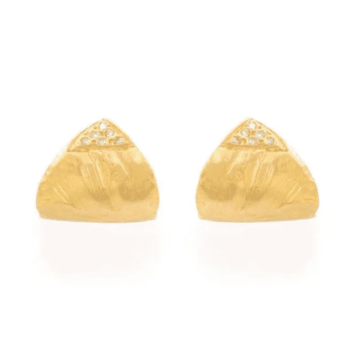 18 Karat Yellow Gold Lobe Cuff Earrings