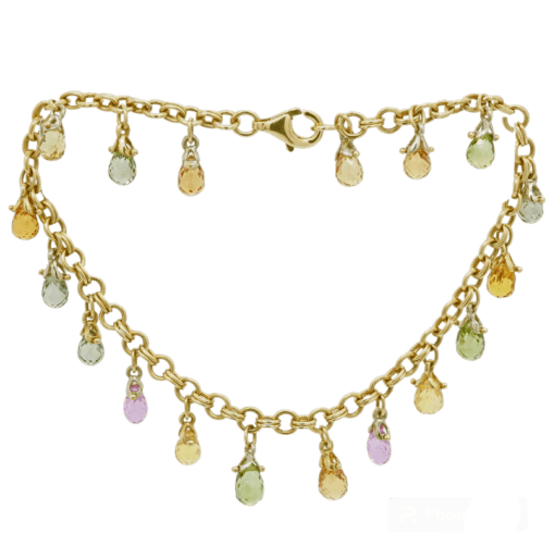 18 Karat Sapphire Briolette and Gold Bracelet