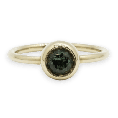 18 Karat Gold Green Tourmaline Solitaire Ring