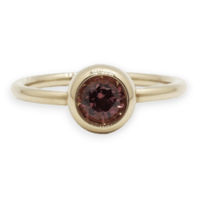 18 Karat Gold Pink Tourmaline Solitaire Ring