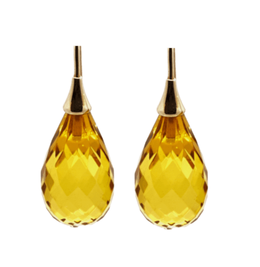 14 Karat Gold Facetted Amber Drops