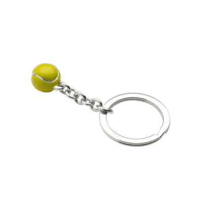 Silver Tennis Ball Keyring