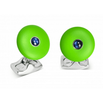 'The Brights' Lime Green Round Cufflinks