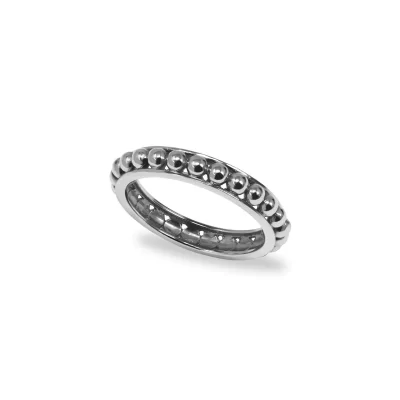 Silver Jac+Jo Strata Dotted Band Ring
