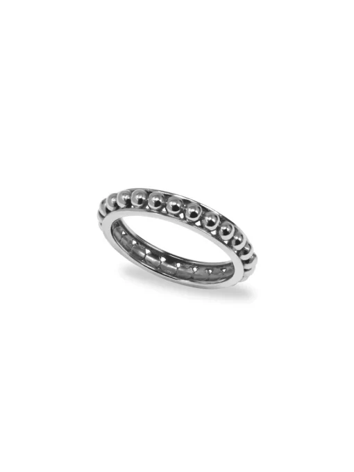 Silver Jac+Jo Strata Dotted Band Ring