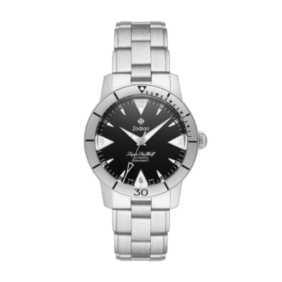 Zodiac Super Sea Wolf Skin Automatic, Black